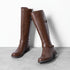 DAMEN KNIEHOHE REITSTIEFEL MIT REISSVERSCHLUSS – FLACHE LANGE STIEFEL FÜR WINTER